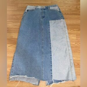 Long Denim skirt two toned size XL